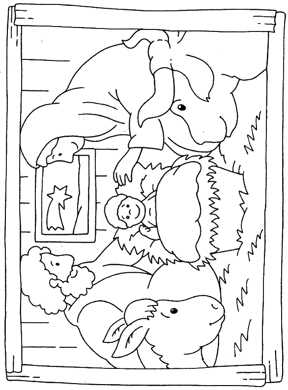 Szopka Bożonarodzeniowa kolorowanki